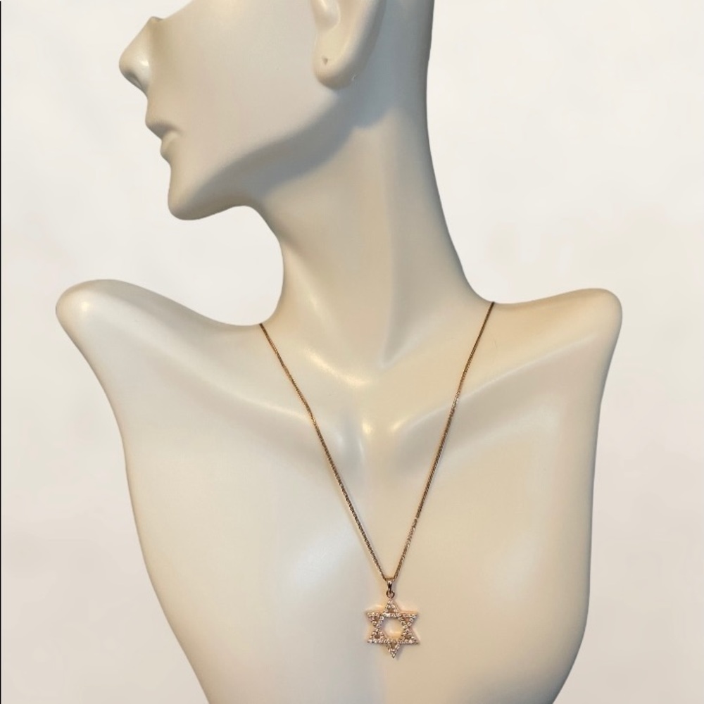 14K Rose Gold Star Diamond Necklace